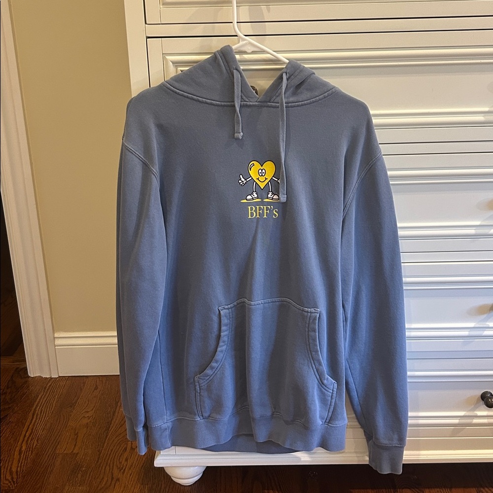 Blue BFFs Hoodie with Heart Graphic